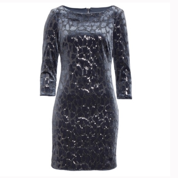 ELIZA J Sequin Velvet Sheath Dress - Picture 4 of 6